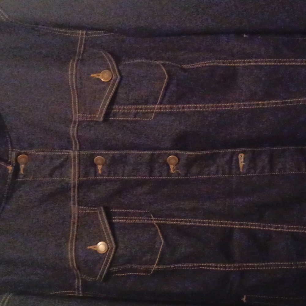 NAVY BLUE BLUE JEAN JACKET NEW, PLUS SIZE 28W BY WOMAN WITHIN - Picture 2 of 7